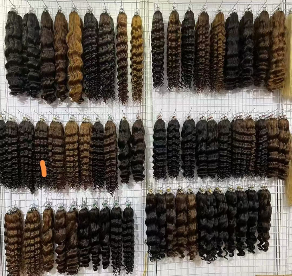 Crochet Feather Hair Real Human Hair Extensions 100g