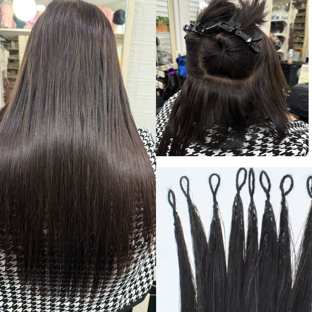 40 pieces Feather Hair Extensions-Real Human Hair, Invisible Knots