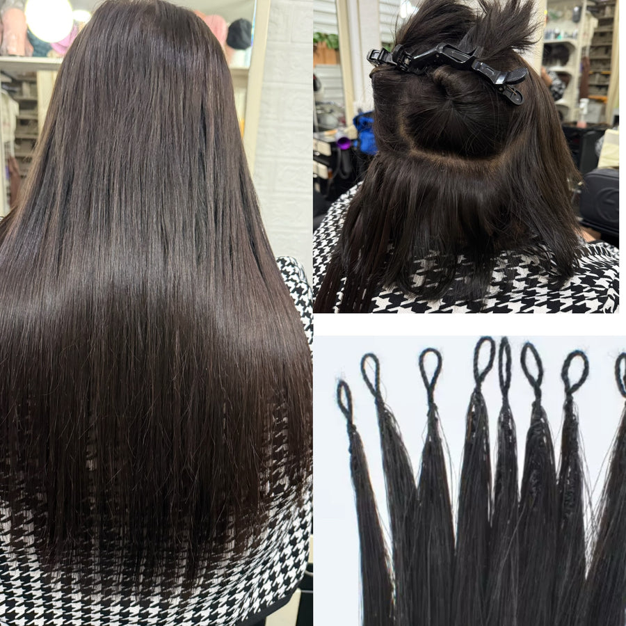 40 pieces Feather Hair Extensions-Real Human Hair, Invisible Knots